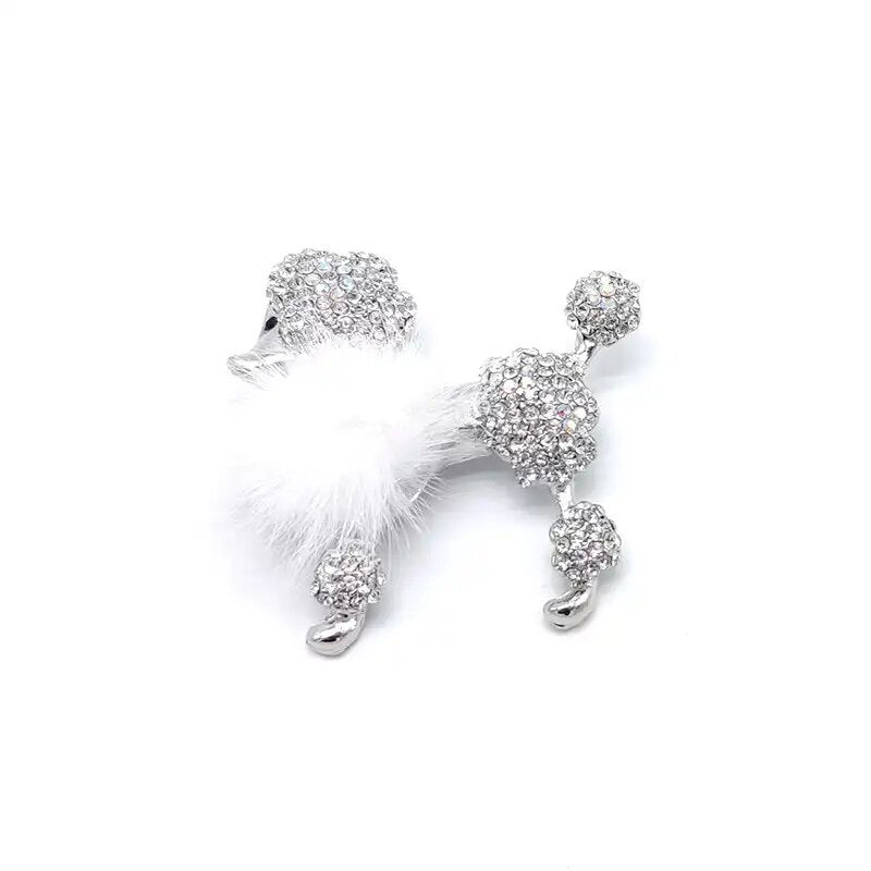 Fuzzy Poodle Brooch