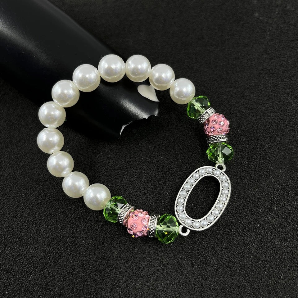 Pink & Green Line Number Bracelet