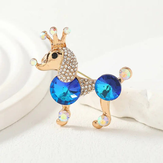 Blue & Gold Poodle Pin