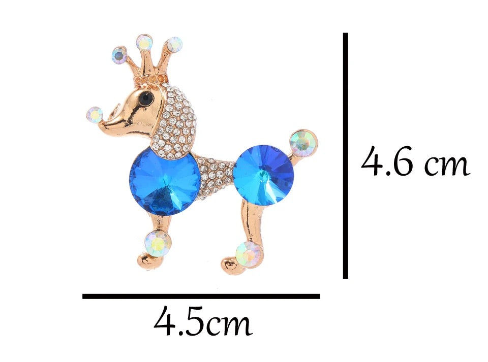 Blue & Gold Poodle Pin