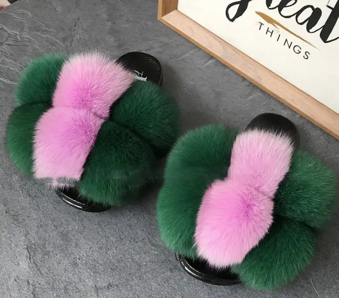 Fox Fur Slides