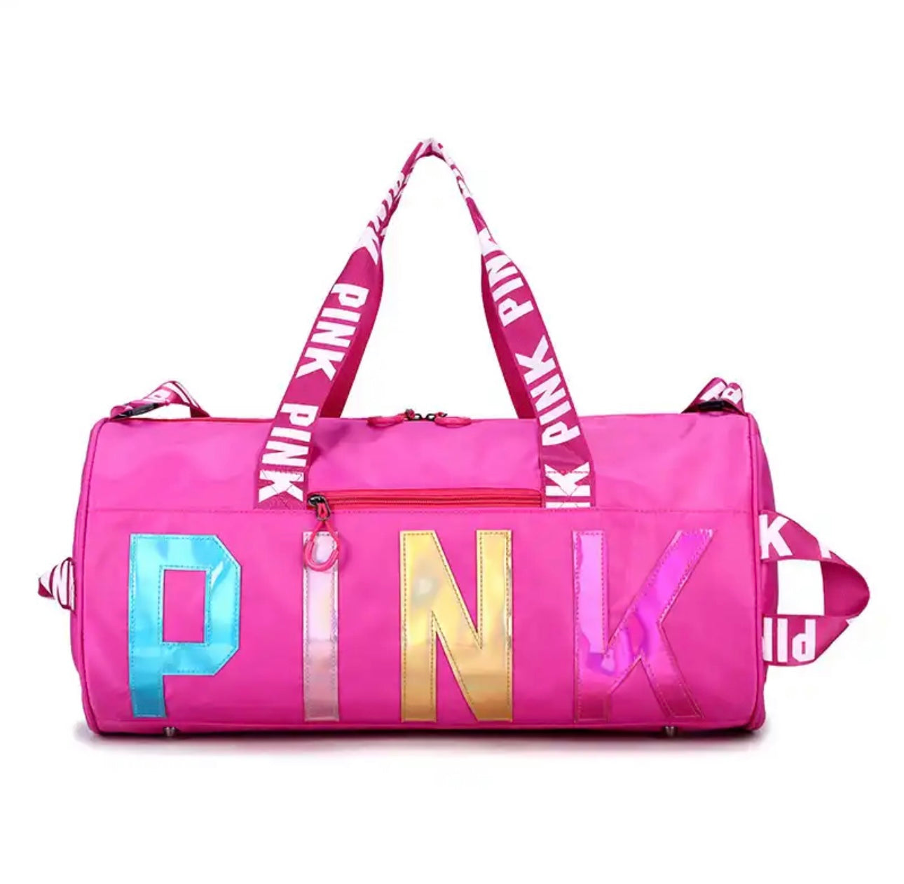 Multi Colored PINK Metallic Duffle Bag