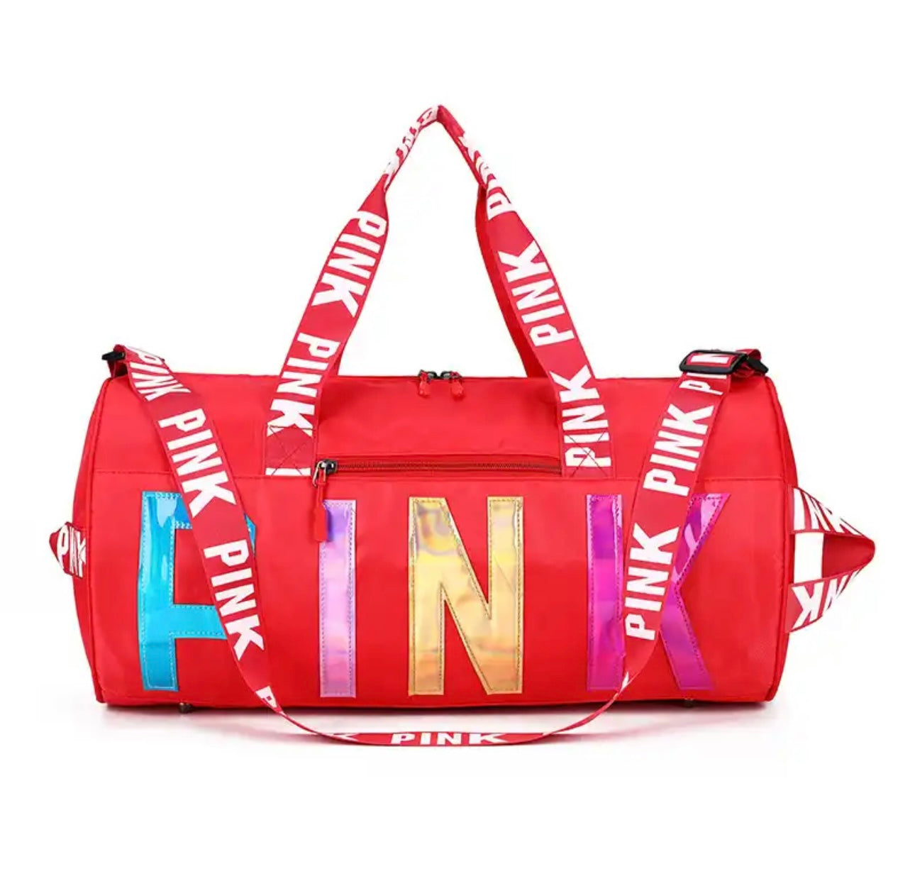 Multi Colored PINK Metallic Duffle Bag