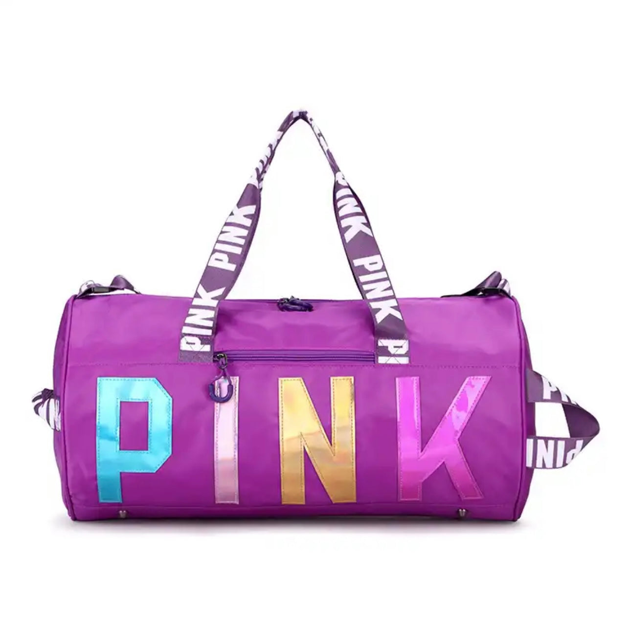 Multi Colored PINK Metallic Duffle Bag