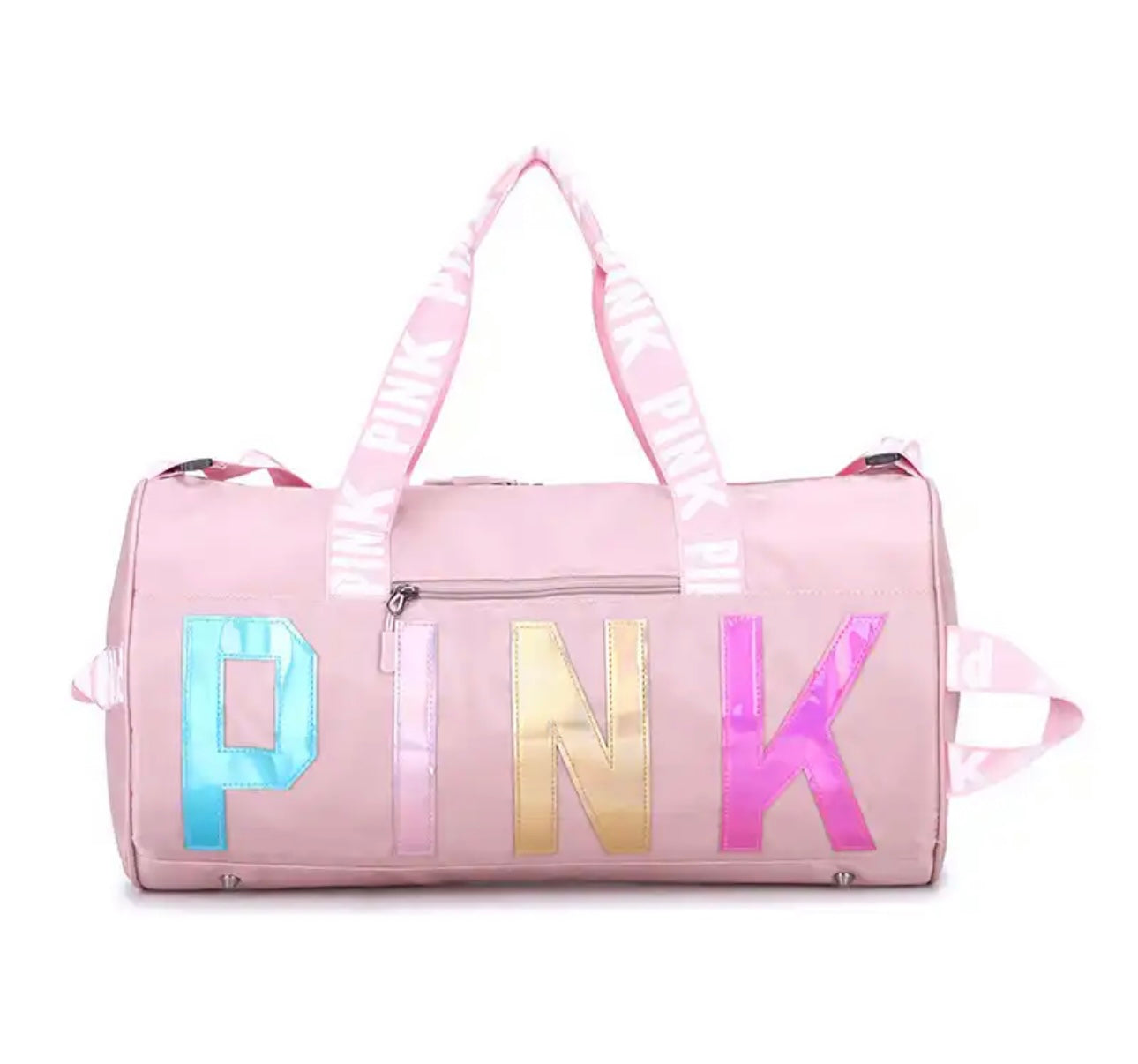 Multi Colored PINK Metallic Duffle Bag