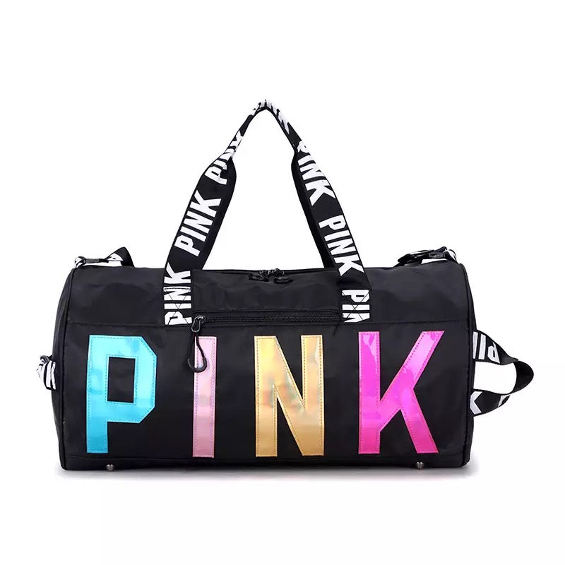 Multi Colored PINK Metallic Duffle Bag