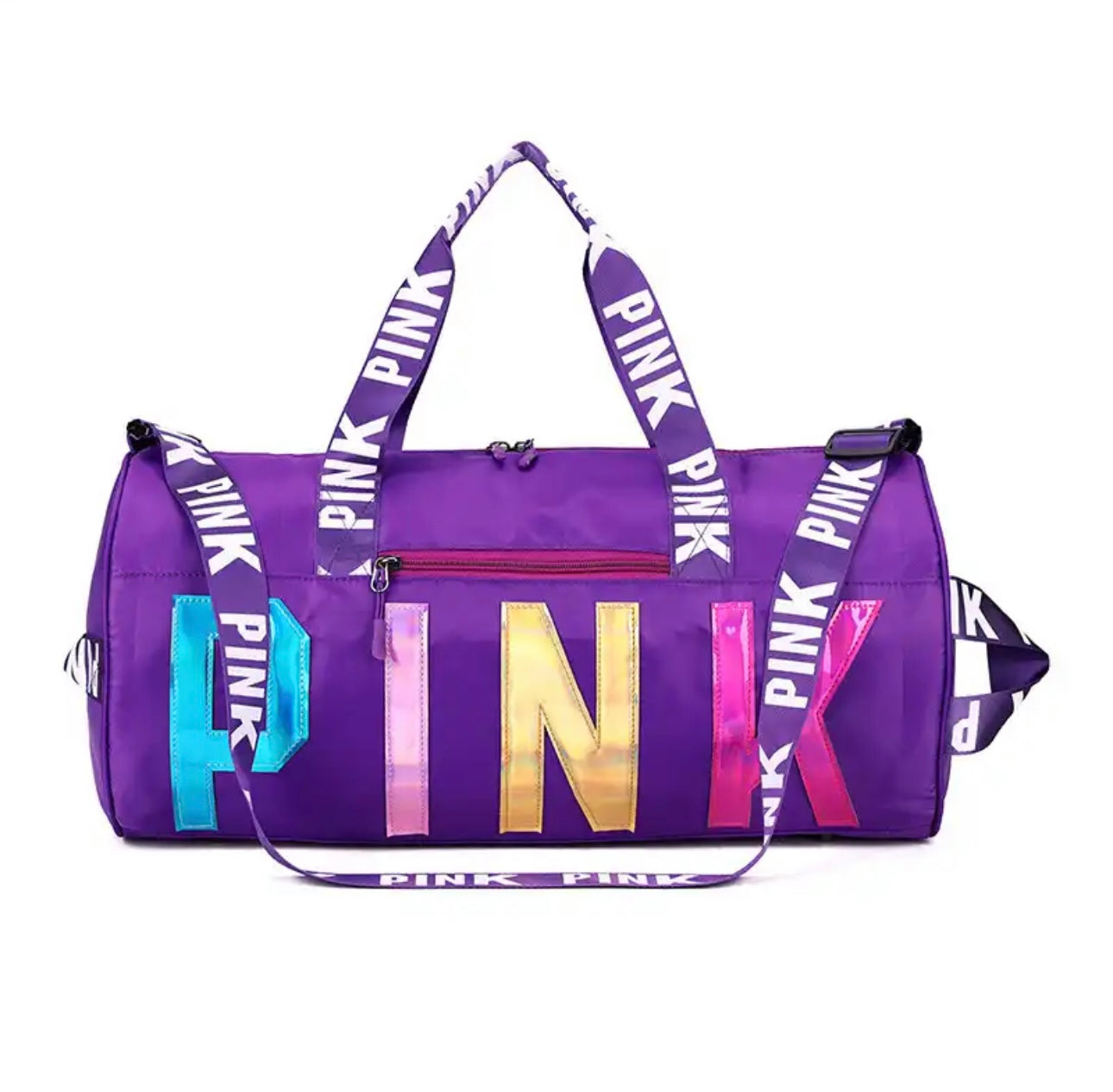 Multi Colored PINK Metallic Duffle Bag