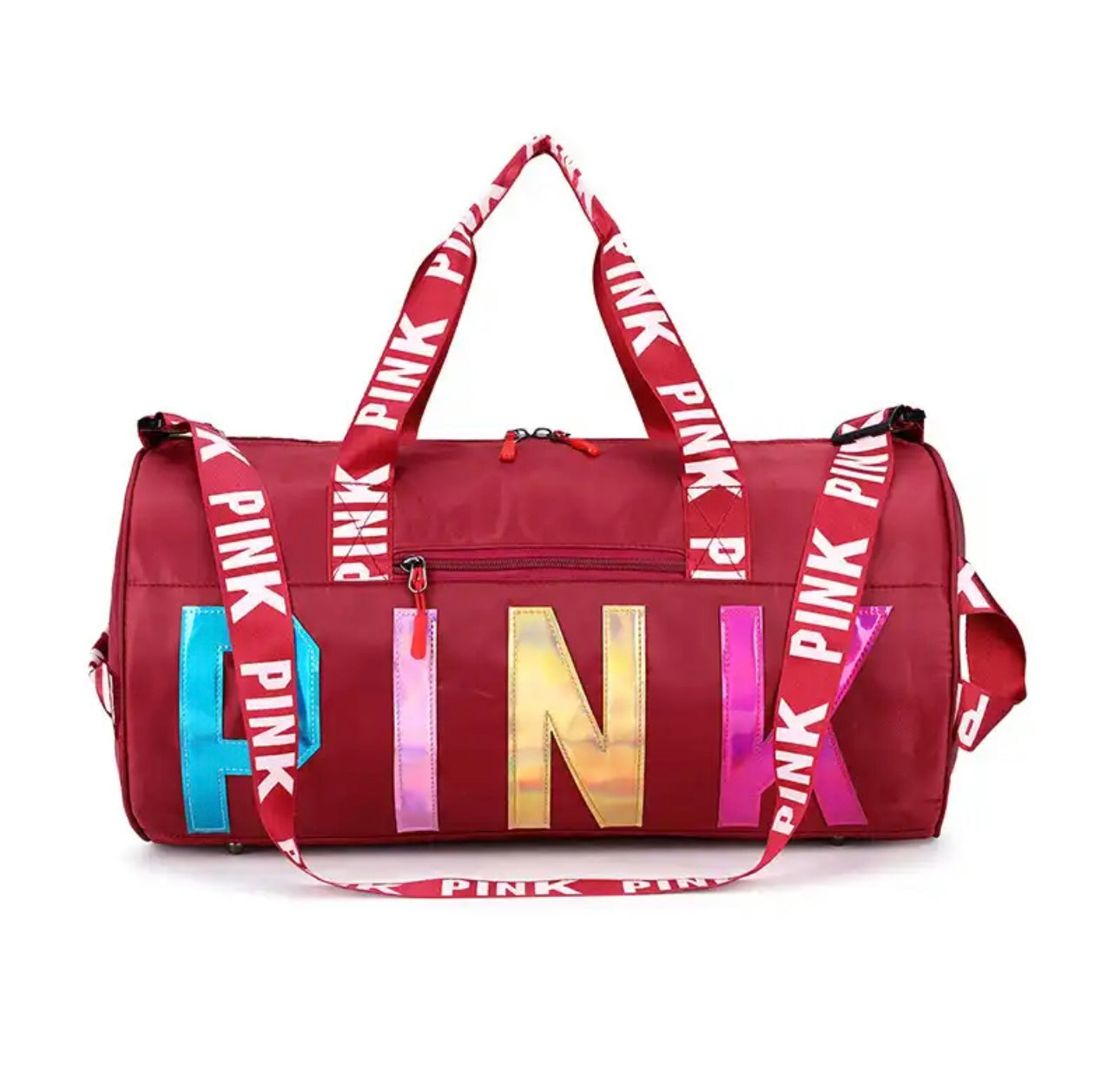 Multi Colored PINK Metallic Duffle Bag