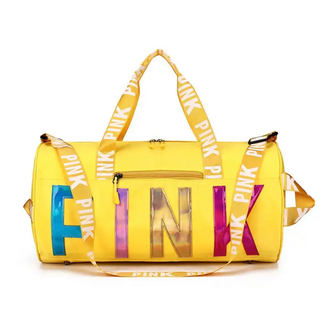 Multi Colored PINK Metallic Duffle Bag