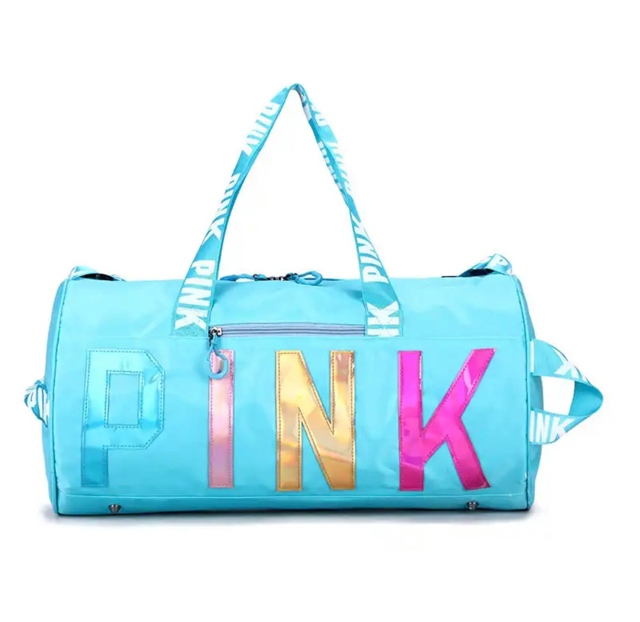 Multi Colored PINK Metallic Duffle Bag